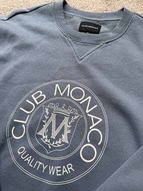 Mens Club Monaco Vintage Crest Crewneck Sweater Size Large